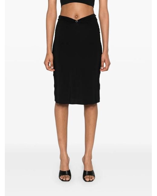 Coperni Black Triangle-Hardware Midi Skirt