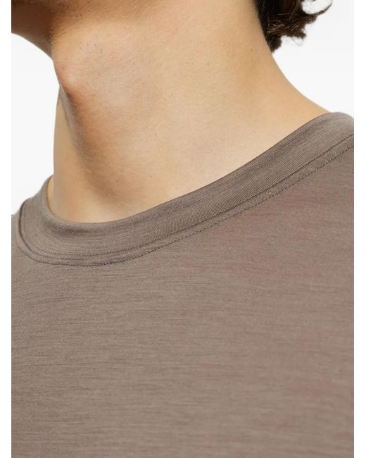 Sease Brown Long-Sleeve Wool T-Shirt for men