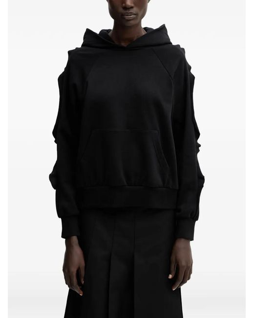 Undercover Black Ruffled-Sleeve Hoodie