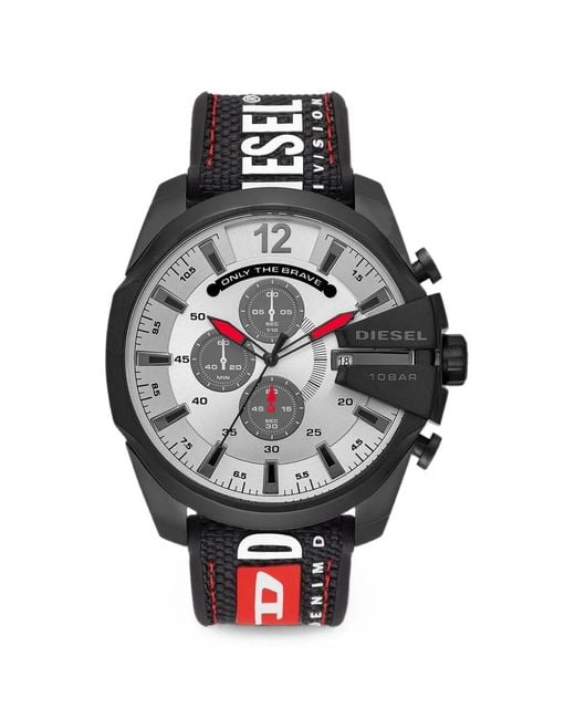 DIESEL Gray Mega Chief 52Mm Watch for men