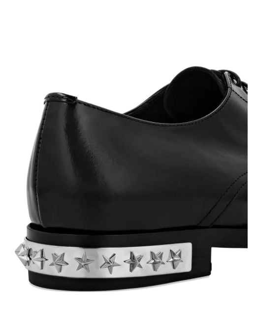 Philipp Plein Black Stars Derby Shoes for men