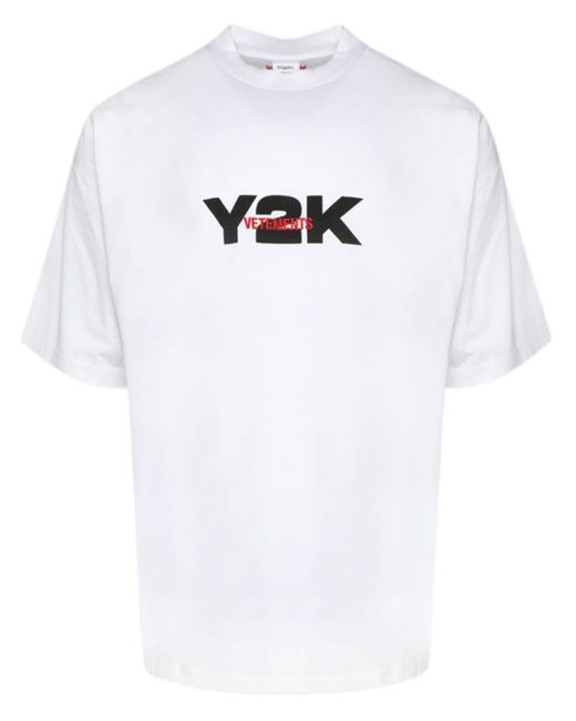 メンズ Vetements Y2k プリント Tシャツ White