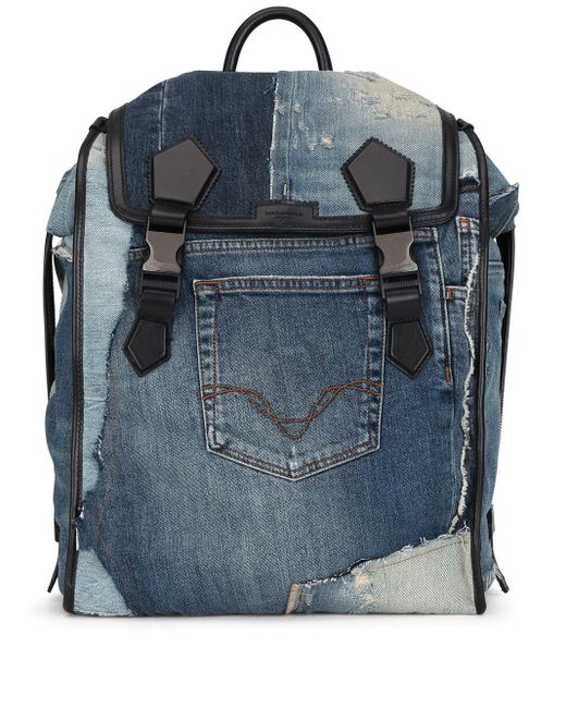 Mochila vaquera con diseño patchwork Dolce \u0026 Gabbana de Denim de color Azul  para hombre | Lyst