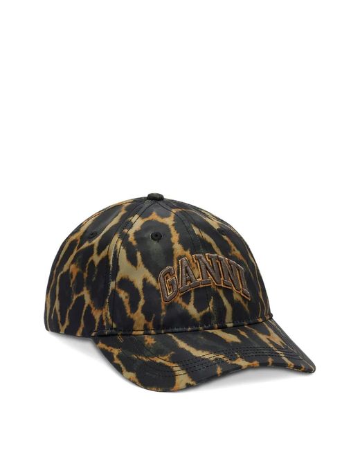 Ganni Green Printed Nylon Cap