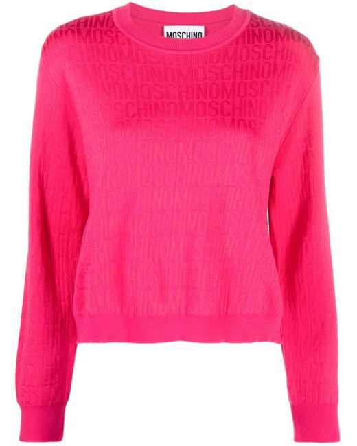 Moschino Trui Met Logo Jacquard in het Pink