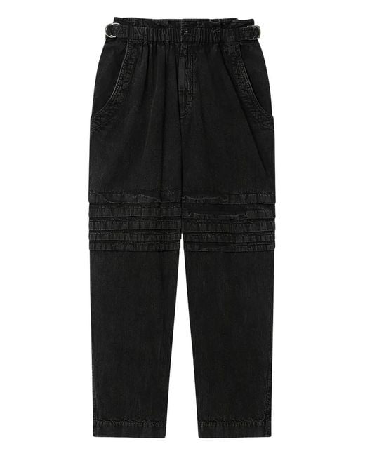 Isabel Marant Black Mellya Ruffled-Detail Trousers