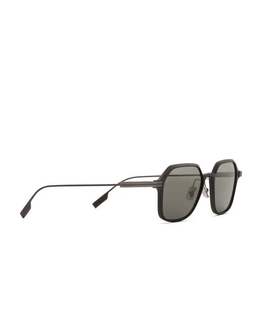 Zegna Gray Octagonal-Frame Sunglasses for men