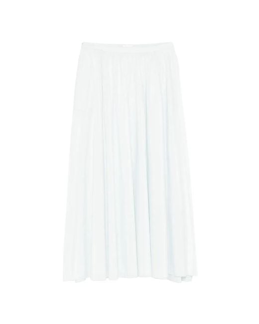 Susanne Bommer White A-Line Midi Skirt