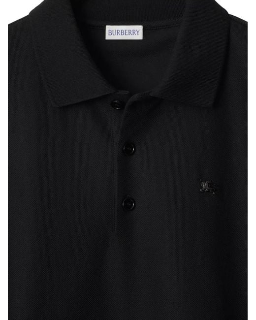 Burberry Black Metal Ekd Cotton Polo Shirt for men