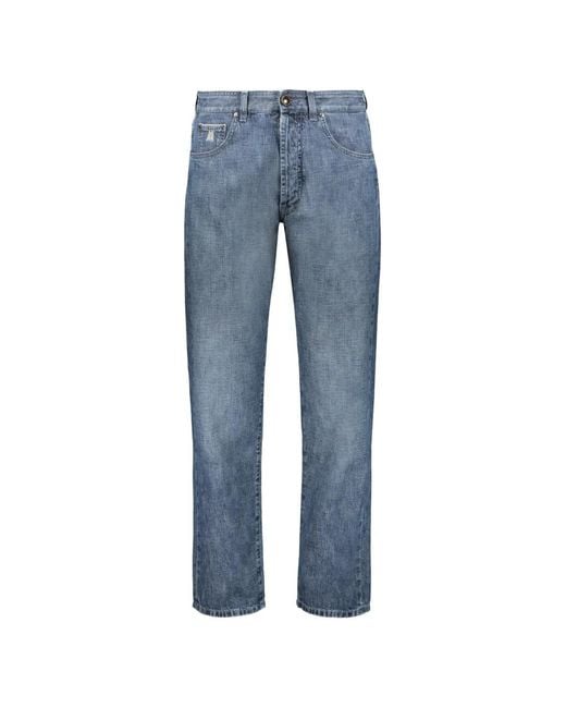 Moorer Blue Bandini Five-Pocket Straight-Leg Jeans for men