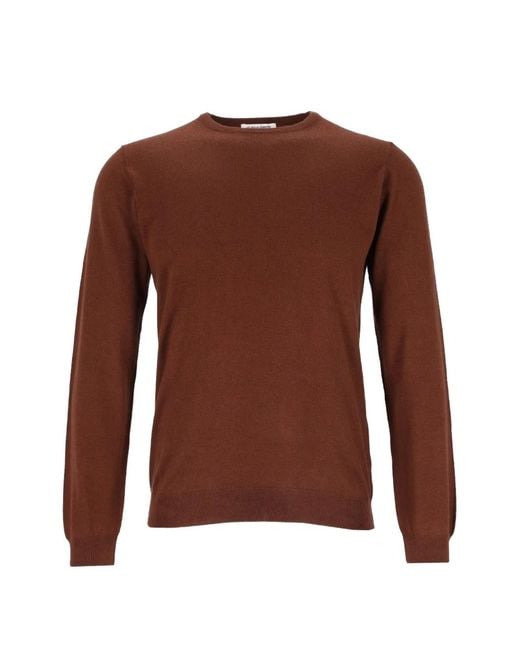 Al Duca D'aosta Brown Crew-Neck Long-Sleeve Sweater for men