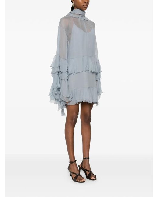 Chloé Blue Silk Short Dress