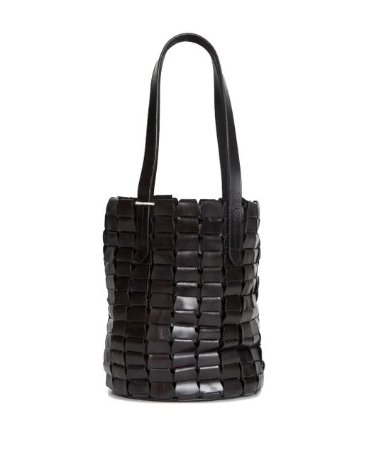 Dragon Diffusion Black Link Leather Bucket Bag