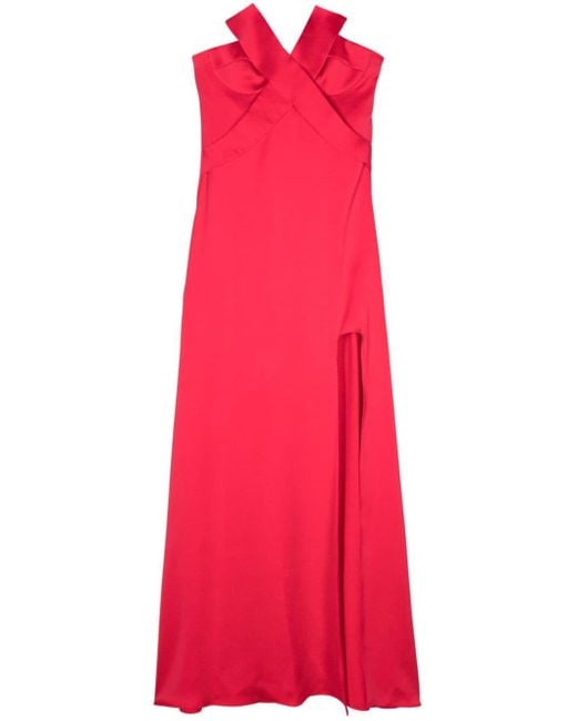 Genny Red Strapless Satin Gown