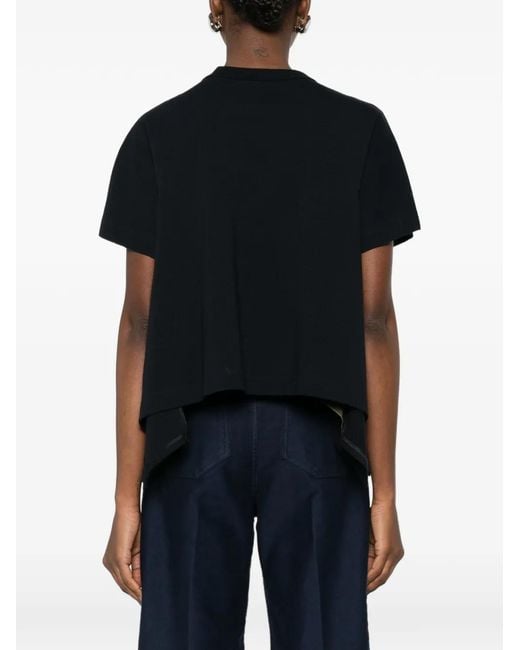 Sacai Black Cotton T-Shirt