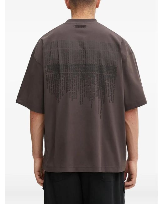Vetements Gray Round-Neck Short-Sleeve T-Shirt for men