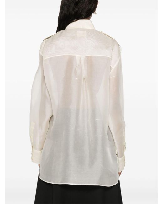 Khaite White The Missa Silk Shirt