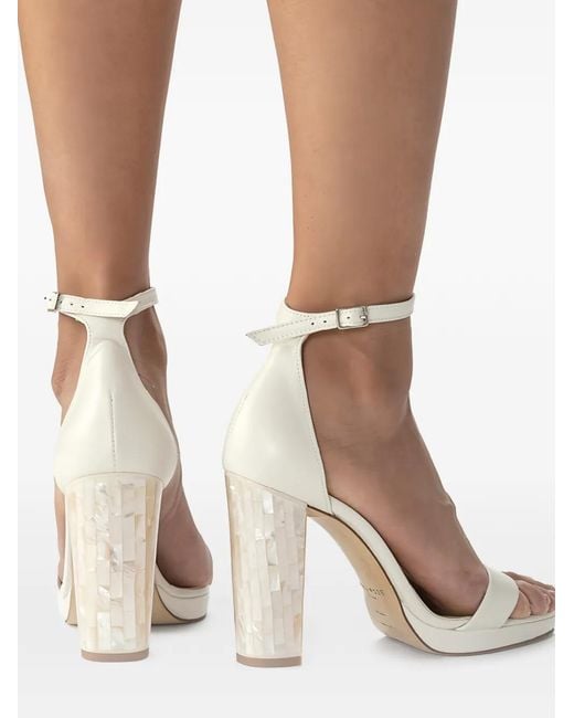 freya rose White Dove Block-Heel Sandals