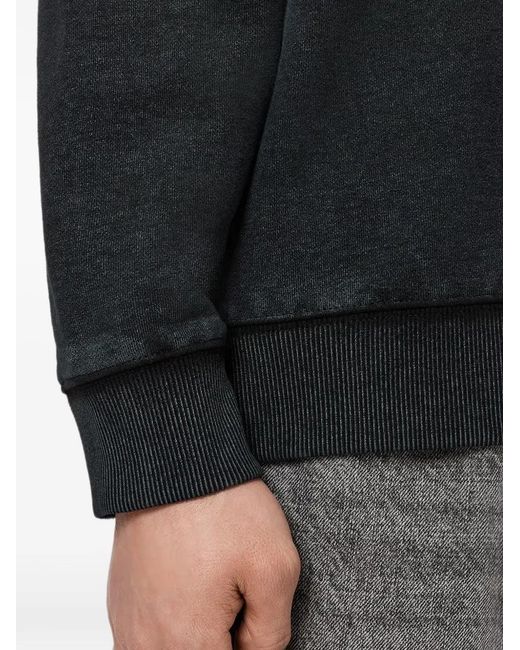 AllSaints Black Dash Logo-Embroidered Sweatshirt for men