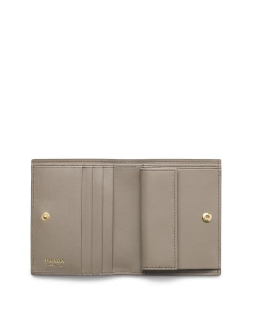 Prada Brown Small Triangle-Logo Wallet
