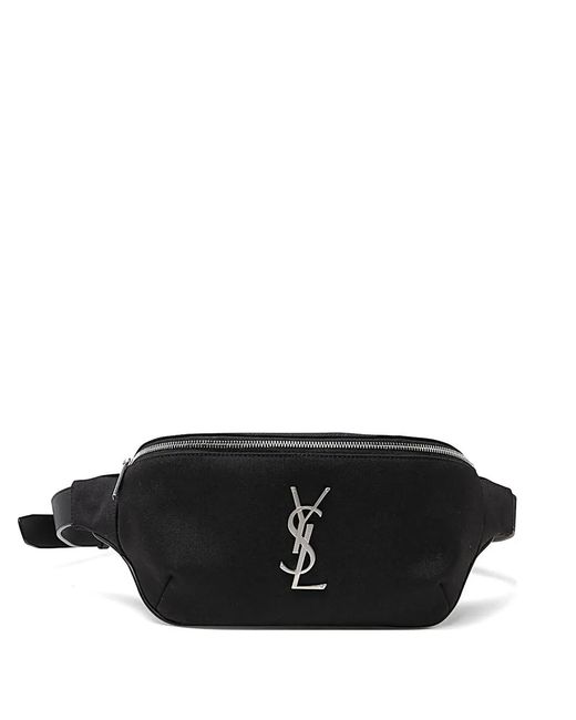 Saint Laurent Black Cassandre Belt Bag for men