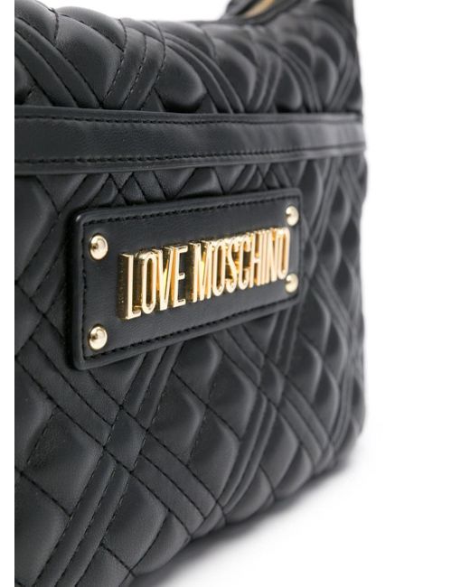 Love Moschino Black Logo-lettering Quilted Bag