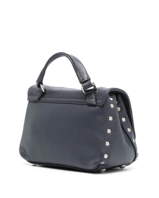 Zanellato Blue Small Postina Leather Crossbody Bag