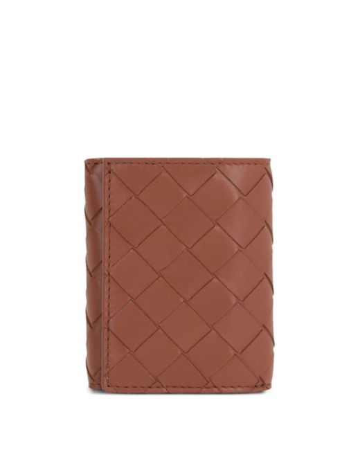 Bottega Veneta Intrecciato Leather Wallet in het Brown