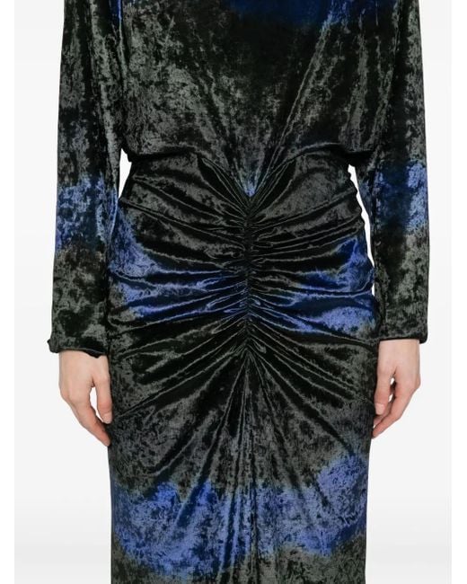 Amsale Black Langärmeliges Abendkleid Mit Ombré-Effekt
