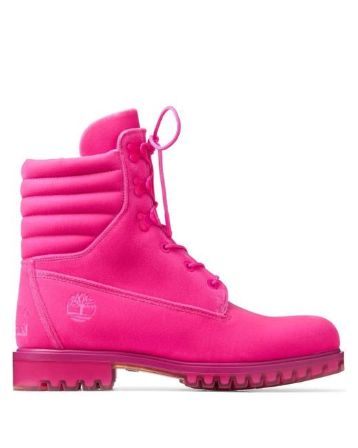 Jimmy Choo X Timberland Padded Lace-up Boots in Pink for Men | Lyst
