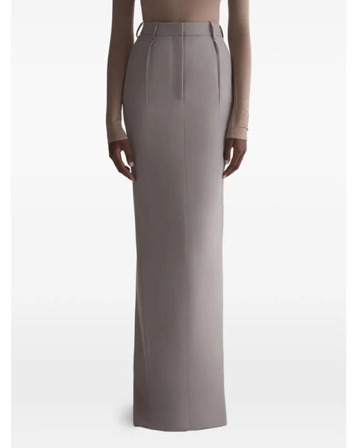 Mugler Gray Split Maxi Skirt