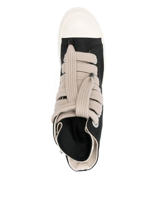 Rick Owens Black High-Top Lace-Up Fastening Sneakers for men