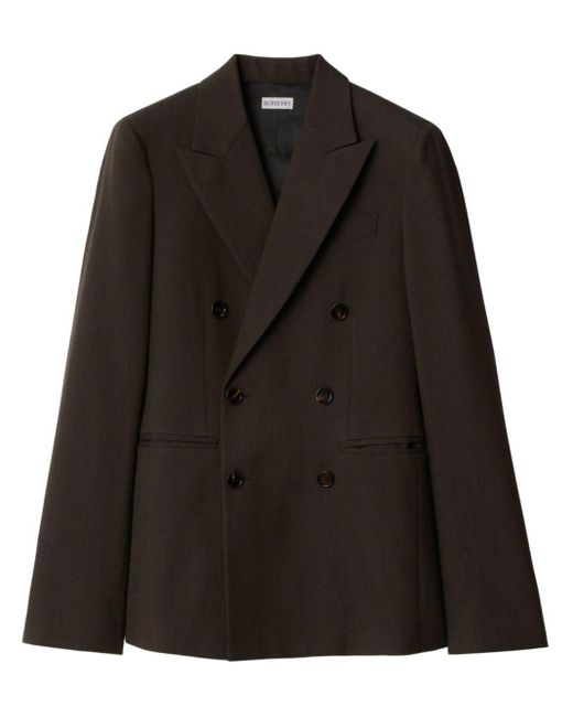 Burberry Black Double-breasted Wool Blazer