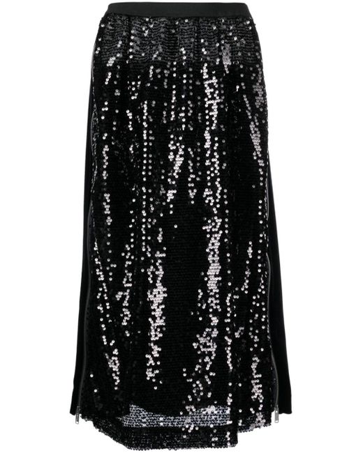 Undercover Black Sequinned Maxi Skirt