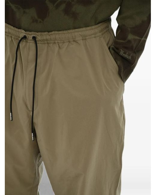 Woolrich Natural Elasticated Drawstring Track Pants for men