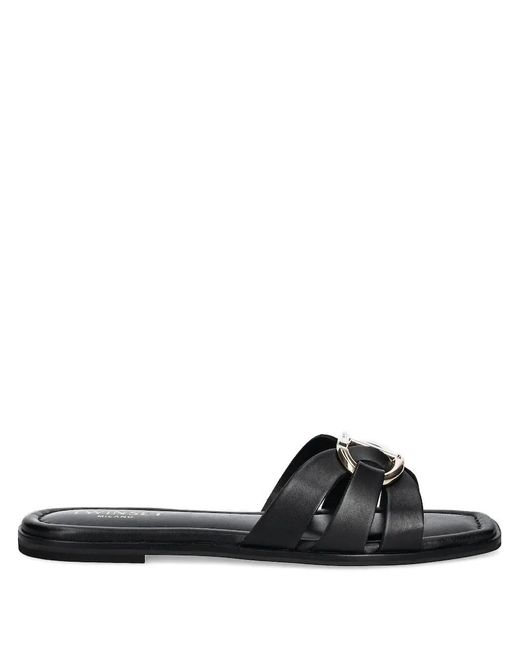 Twinset Black Crossover Flat Sandals