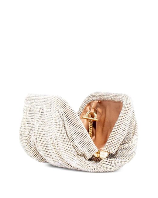 Benedetta Bruzziches Clutch Verfraaid Met Kristallen in het White