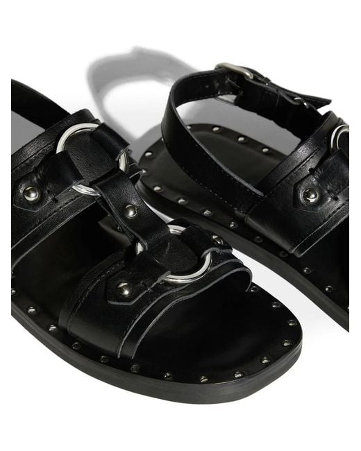 DSquared² Black Harley-Inspired Flat Sandals For for men