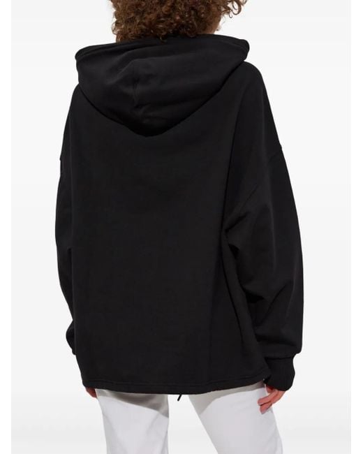 Versace Jeans Couture Black Logo-Appliqué Hoodie