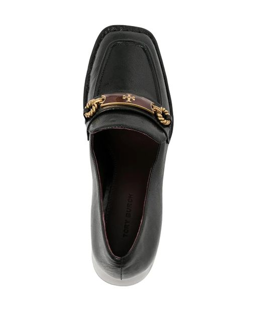 Tory Burch Black Perrine Heeled Leather Loafer