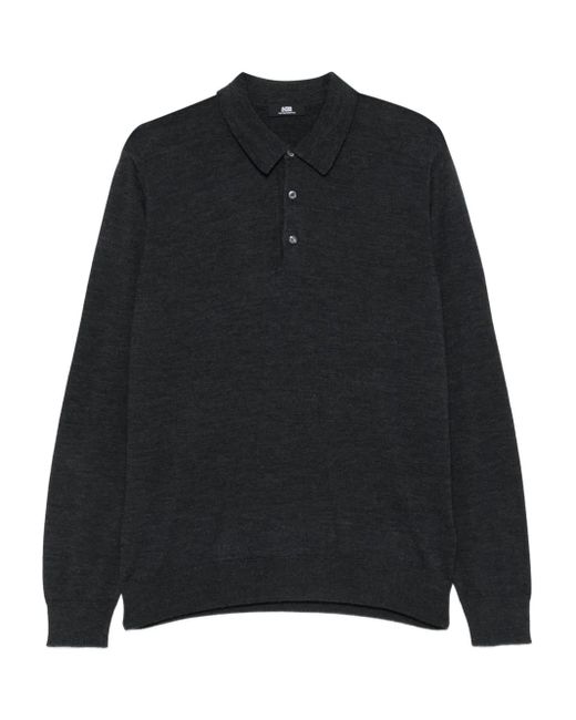 Jersey con cuello de polo Alpha Studio de hombre de color Black