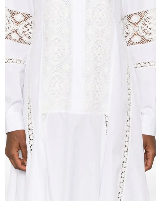 Abito Midi Con Inserti di Loewe in White