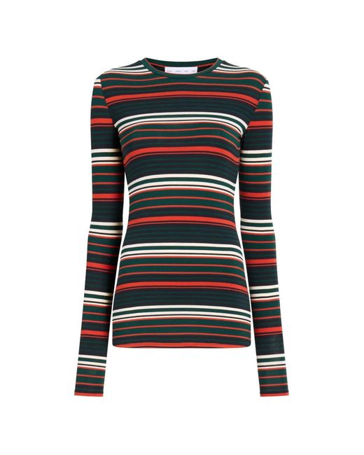 Proenza Schouler Black Mae Striped Top
