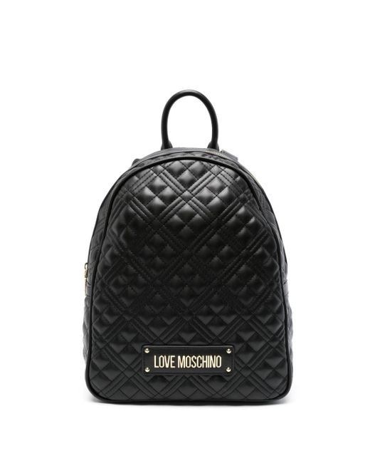 Love Moschino Black Logo-lettering Backpack