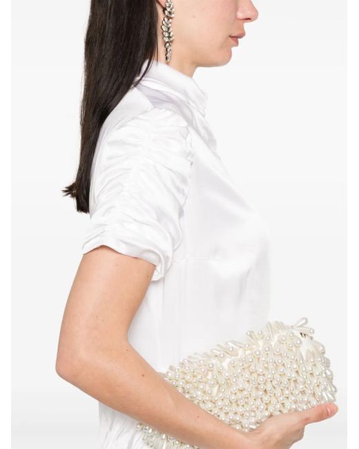 Abito Lungo Con Ruches di Parlor in White