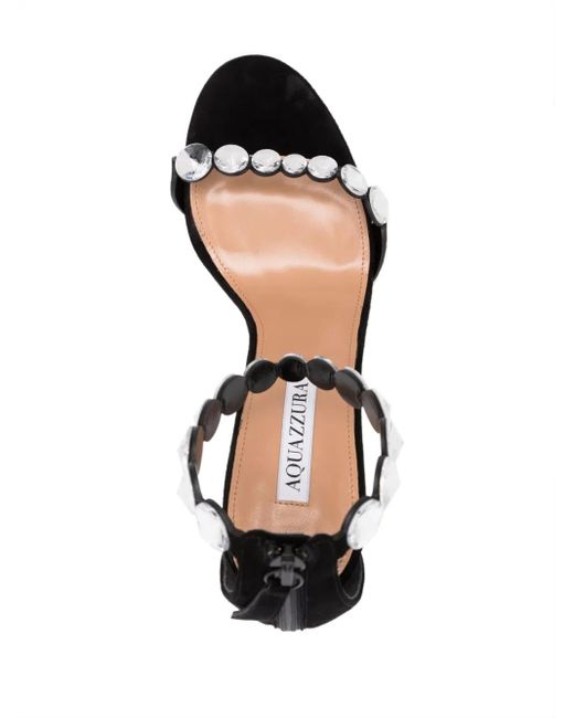 Aquazzura Black Maxi Tequila 110Mm Crystal-Embellished Sandals
