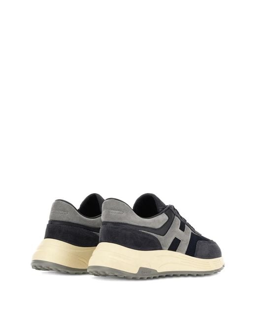 Hogan Blue Layered Sneakers With Silk for men