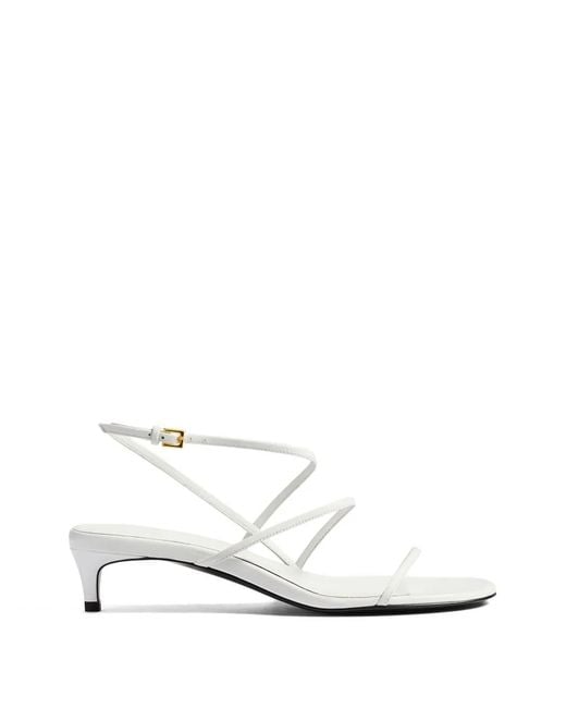 Khaite White Open-Toe Low-Heel Sandals