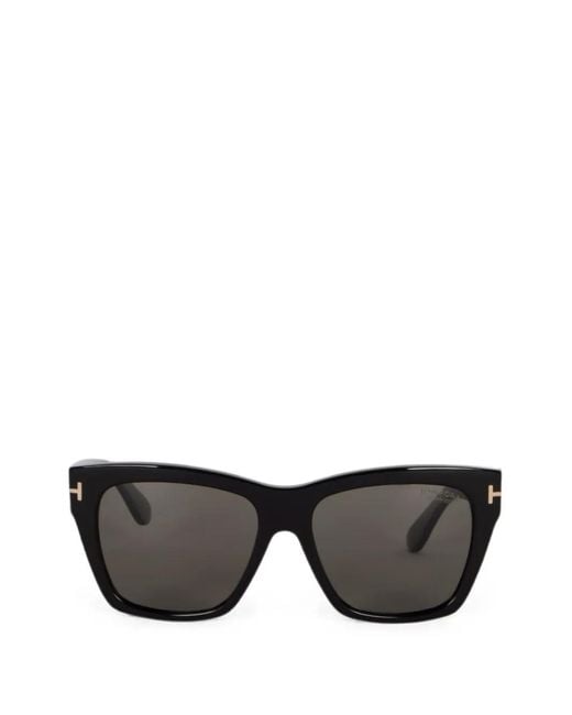 Tom Ford Black T-Logo Square-Frame Sunglasses for men