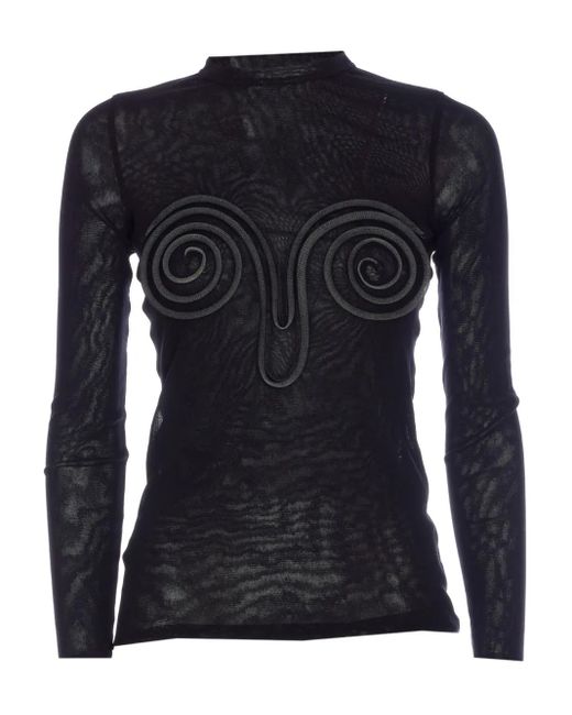 Jean Paul Gaultier スパイラルディテール トップ Black